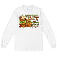 White Pumpkin spice everything nice Long Sleeve Tee - NancyCooperArtShop