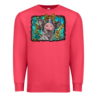 Cardinal baby pig with leopard background Premium Sweatshirt - BarkalooDesign