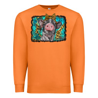Carrot baby pig with leopard background Premium Sweatshirt - BarkalooDesign