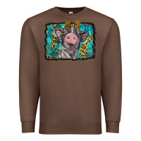 Chestnut baby pig with leopard background Premium Sweatshirt - BarkalooDesign