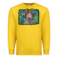 Lemon baby pig with leopard background Premium Sweatshirt - BarkalooDesign