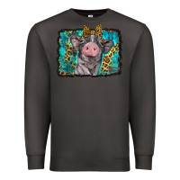 Smoke baby pig with leopard background Premium Sweatshirt - BarkalooDesign