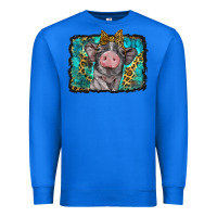 True Royal baby pig with leopard background Premium Sweatshirt - BarkalooDesign