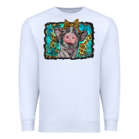Baby Pig With Leopard Background Premium Sweatshirt | Teevron