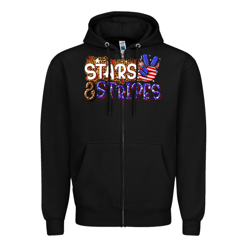 Stars And Stripes Zipper Hoodie by NancyCooperArtShop | Teevron