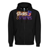 Black stars and stripes Zipper Hoodie - NancyCooperArtShop