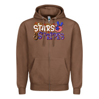 Chestnut stars and stripes Zipper Hoodie - NancyCooperArtShop