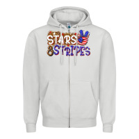 Dove Grey stars and stripes Zipper Hoodie - NancyCooperArtShop