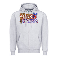 Heather Grey stars and stripes Zipper Hoodie - NancyCooperArtShop