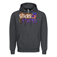 Smoke stars and stripes Zipper Hoodie - NancyCooperArtShop