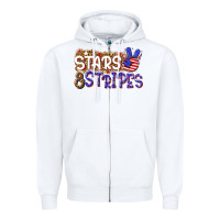 White stars and stripes Zipper Hoodie - NancyCooperArtShop