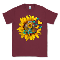 Burgundy western sunflower  cross believe Classic Tee - BarkalooDesign