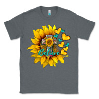 Charcoal Heather western sunflower  cross believe Classic Tee - BarkalooDesign