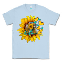 Dusty Blue western sunflower  cross believe Classic Tee - BarkalooDesign