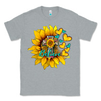 Heather Grey western sunflower  cross believe Classic Tee - BarkalooDesign