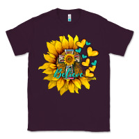 Plum western sunflower  cross believe Classic Tee - BarkalooDesign