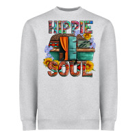 Hippie Soul With Caravan And Flowers Heavyweight Sweatshirt | Teevron