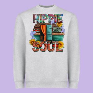 Hippie Soul With Caravan And Flowers Heavyweight Sweatshirt Designed By Artiststas