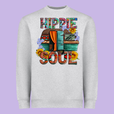 Hippie Soul With Caravan And Flowers Heavyweight Sweatshirt Designed By Artiststas