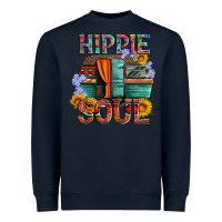 Navy hippie soul with caravan and flowers Heavyweight Sweatshirt - Artiststas