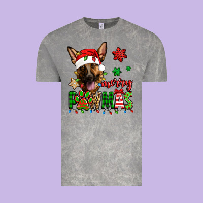 Merry Pawmas Christmas German Shepherd Vintage Tee Designed By Jasminsmagicworld