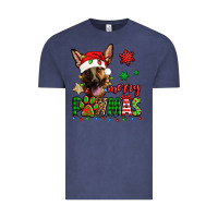 Vintage Denim merry pawmas christmas german shepherd Vintage Tee - Jasminsmagicworld