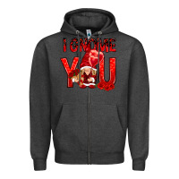 Charcoal Heather i gnome you with roses Zipper Hoodie - NancyCooperArtShop