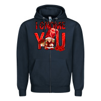 Navy i gnome you with roses Zipper Hoodie - NancyCooperArtShop