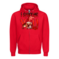 Red i gnome you with roses Zipper Hoodie - NancyCooperArtShop