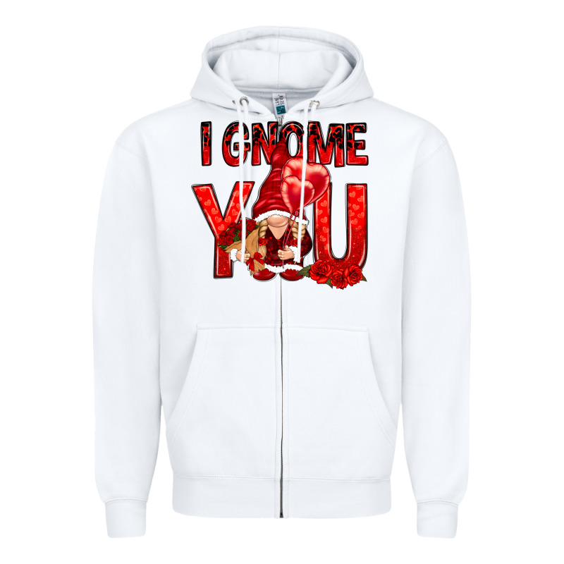 I Gnome You With Roses Zipper Hoodie by NancyCooperArtShop | Teevron