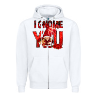 White i gnome you with roses Zipper Hoodie - NancyCooperArtShop