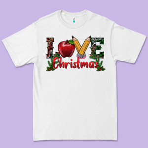 Love Christmas Teacher Premium Tee Designed By Ranaportraitstore