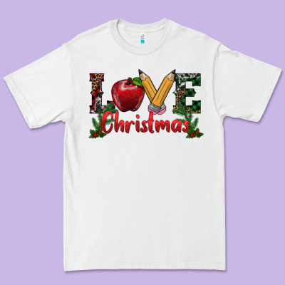 Love Christmas Teacher Premium Tee Designed By Ranaportraitstore