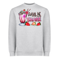 Heather Grey milkshake with strawberry Heavyweight Sweatshirt - AdoDesignShop