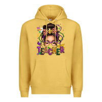 Antique Gold mardi gras teacher caucasian messy bun Premium Hoodie - texasbilliewilder