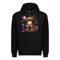 Black mardi gras teacher caucasian messy bun Premium Hoodie - texasbilliewilder