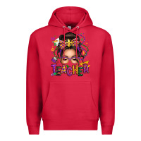 Cardinal mardi gras teacher caucasian messy bun Premium Hoodie - texasbilliewilder