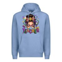 Colony Blue mardi gras teacher caucasian messy bun Premium Hoodie - texasbilliewilder