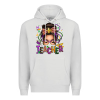 Dove Grey mardi gras teacher caucasian messy bun Premium Hoodie - texasbilliewilder