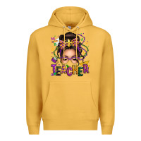 Mustard mardi gras teacher caucasian messy bun Premium Hoodie - texasbilliewilder