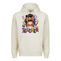 Oatmeal Heather mardi gras teacher caucasian messy bun Premium Hoodie - texasbilliewilder