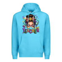 Ocean Blue mardi gras teacher caucasian messy bun Premium Hoodie - texasbilliewilder