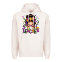 Pale Pink mardi gras teacher caucasian messy bun Premium Hoodie - texasbilliewilder