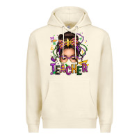 Sandshell mardi gras teacher caucasian messy bun Premium Hoodie - texasbilliewilder