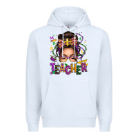 White mardi gras teacher caucasian messy bun Premium Hoodie - texasbilliewilder