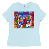Baby Blue puerto rico hearts Ladies Tee - Zillion Design Studio
