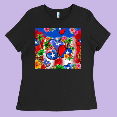 Puerto Rico Hearts Ladies Tee Designed By Zillion Design Studio