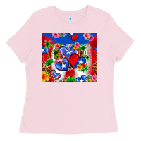 Bubblegum Pink puerto rico hearts Ladies Tee - Zillion Design Studio