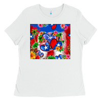 White puerto rico hearts Ladies Tee - Zillion Design Studio