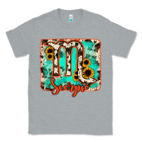 Heather Grey Scorpio turquoise cowhide Classic Tee - RanaPortraitStore